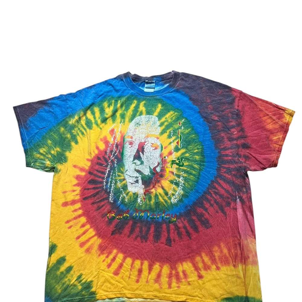 Men’s 2000’s Bob Marley Colorful Tie-Dye Graphic T-Shirt